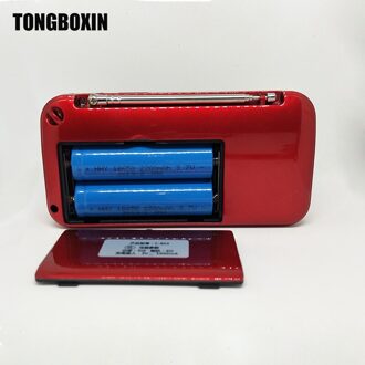 C-803 Met Twee 18650 Batterijen Slot & Led Zaklamp & Twee Tf Card Slot Draagbare Fm Radio Draadloze Usb Speaker MP3 Speler rood two accu