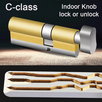 C-class Security Brass lock cylinder Indoor free key locking Anti violence and technical unlocking 10pcs keys with escape knob