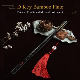 C/D/E/F/G Sleutel Dizi Bamboefluit Chinese Traditionele Muziekinstrument Met Draagtas voor Beginners Muziek Liefhebbers D Key