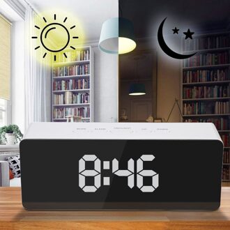 C Led Digitale Klok Spiegel Alarm Desk Bedside Klok Nachtlampje Thermometer Display Lamp Klok Slaapkamer Decor Stille FN0