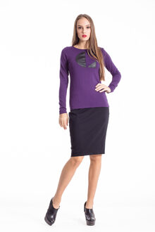 C' Logo Lange Mouw Top aubergin Bourgogne