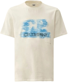 C.P. Company Artisanal Logo T-shirt in wit C.p. Company , White , Heren - 2Xl,Xl,L