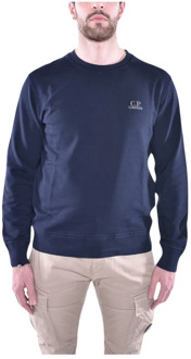 C.P. Company Blauwe Crew Neck Katoen Fleece Sweater C.p. Company , Blue , Heren - Xl,L,S