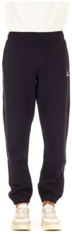 C.P. Company Blauwe Katoenen Sweatpants met Elastische Taille en Zoom C.p. Company , Blue , Heren - M,S,Xs