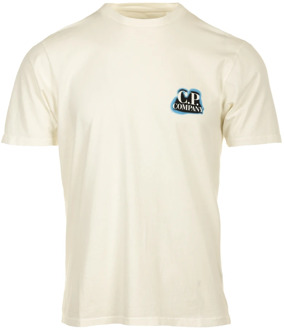 C.P. Company Britse Ambachtelijke T-shirt voor Mannen C.p. Company , White , Heren - Xl,L,M