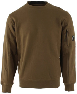 C.P. Company Bruine Diagonale Fleece Sweater voor Heren C.p. Company , Brown , Heren - 2Xl,Xl,S