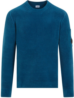 C.P. Company Chenille Cotton Pullover in Ink Blue C.p. Company , Blue , Heren - S