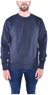 C.P. Company Diagonaal Fleece Lens Sweatshirt C.p. Company , Blue , Heren - Xl,L