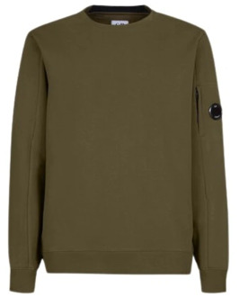 C.P. Company Diagonaal Gestructureerde Fleece Crew Neck Sweatshirt C.p. Company , Green , Heren - 2Xl,L,M,S