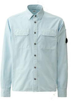 C.P. Company Gabardine Zakken Shirt Starlight Blue C.p. Company , Blue , Heren - L,M