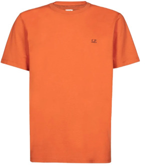 C.P. Company Gedrukte T-shirt Collectie voor Heren C.p. Company , Orange , Heren - 2Xl,Xl