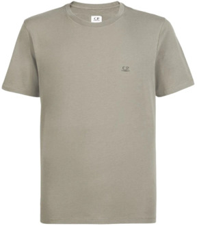 C.P. Company Gewatteerd Katoenen T-shirt voor Heren C.p. Company , Beige , Heren - 2Xl,Xl,L,M,S