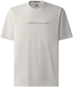 C.P. Company Grafisch Badge T-shirt - Metropolis Serie C.p. Company , White , Heren - 2Xl,Xl,L,M