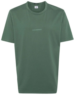 C.P. Company Groene T-shirt met Logo Print C.p. Company , Green , Heren - Xl,L,M