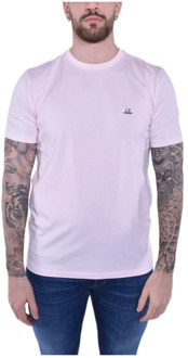 C.P. Company Heavenly Pink Logo T-Shirt Ss24 C.p. Company , Pink , Heren - 2Xl,Xl,L,M,3Xl