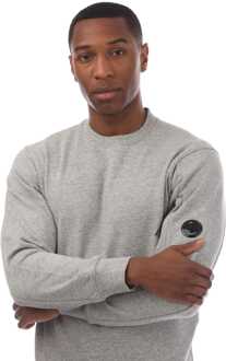 C.P. Company Heren C.P. Company Diagonal Raised Fleece Lens Crewneck Sweatshirt in Grijs - maat M