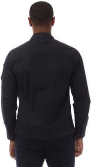 C.P. Company Heren C.P. Company Organisch Gabardine Volledige Rits Overshirt in Marineblauw Navy - XL