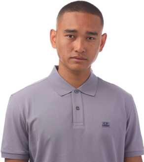 C.P. Company Heren C.P. Company Stretch Piquet Logo Polo Shirt in Lavendel Lila - M