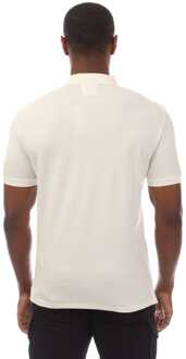 C.P. Company Heren C.P. Company Stretch Piquet Logo Poloshirt in Wit - M