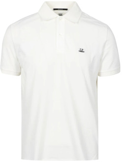 C.P. Company Heren Katoenen Polo Shirt - Wit C.p. Company , White , Heren - 2XL