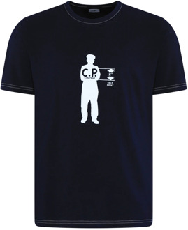 C.P. Company Heren Sailor Backprint T-Shirt Blauw C.p. Company , Blue , Heren - 2Xl,Xl,L,M,S