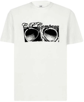 C.P. Company Heren T-shirt, 30/1 Jersey Goggle Print C.p. Company , White , Heren - 2XL