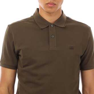 C.P. Company Herenpolo C.P. Company Stretch Piquet Logo in Groen - maat XL