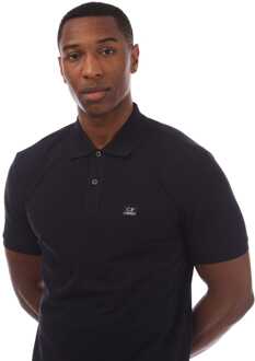 C.P. Company Herenpolo C.P. Company Stretch Piquet Logo in Navy - maat