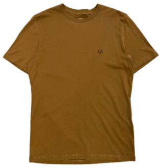 C.P. Company Iconisch Katoenen Jersey T-Shirt C.p. Company , Brown , Heren - XL