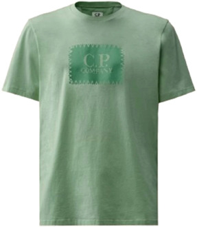 C.P. Company Jersey Label Style Logo T-shirt C.p. Company , Green , Heren - 2Xl,Xl,M,3Xl