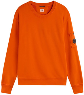 C.P. Company Katoenen Diagonale Fleece Sweatshirt C.p. Company , Orange , Heren - M