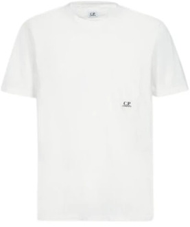 C.P. Company Katoenen Heren T-Shirt, Logo Print, Korte Mouw C.p. Company , White , Heren - 2Xl,L