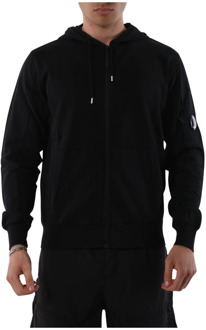 C.P. Company Katoenen hoodie met rits en goggle-detail C.p. Company , Black , Heren - 2Xl,Xl,M