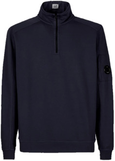 C.P. Company Licht Fleece Half Zip Sweatshirt C.p. Company , Blue , Heren - 2Xl,Xl,M,S