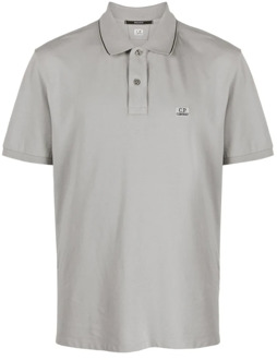 C.P. Company Logo Patch Pique Polo Shirt C.p. Company , Gray , Heren - 2Xl,L,S