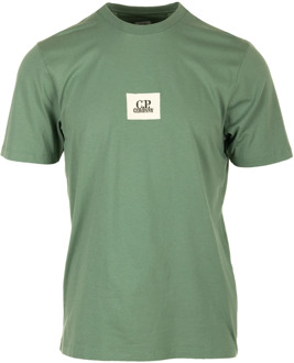 C.P. Company Logo T-Shirt Jersey Stijl C.p. Company , Green , Heren - Xl,L,M,S