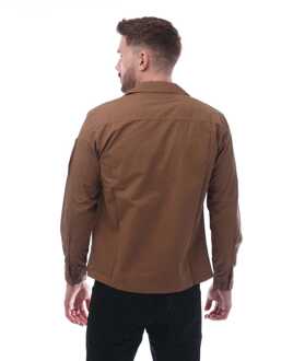 C.P. Company Men's C.P. Company Gabardine Zip Overshirt in Brown - maat M Bruin