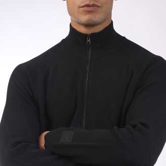 C.P. Company Men's C.P. Company Metropolis Extrafine Merino Wool Full Zip Sweater in Black Zwart
