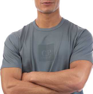 C.P. Company Men's C.P. Company Metropolis Mercerized Jersey Badge T-Shirt in Grey Grijs