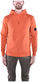 C.P. Company Oranje Diagonaal Verhoogd Fleece Hoodie C.p. Company , Orange , Heren - L
