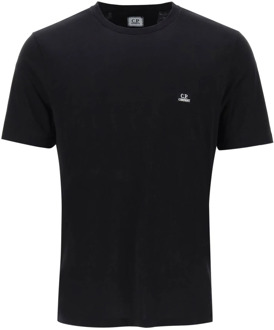 C.P. Company Regular Fit T-Shirt met Logo Patch C.p. Company , Black , Heren - Xl,L,M,S