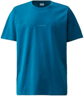 C.P. Company Resist Dyed Logo T-shirt C.p. Company , Blue , Heren - Xl,L,3Xl
