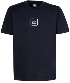 C.P. Company Retro Blauwe Metropolis Print T-Shirt C.p. Company , Blue , Heren - S