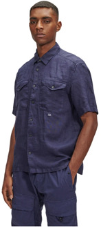 C.P. Company Short Sleeve Shirts C.p. Company , Blue , Heren - 2Xl,Xl,M