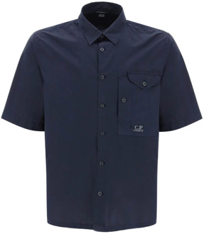 C.P. Company Short Sleeve Shirts C.p. Company , Blue , Heren - Xl,L,M,S