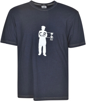 C.P. Company Stijlvolle T-shirts en Polos C.p. Company , Blue , Heren - Xl,L,M
