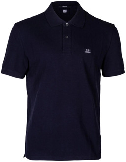 C.P. Company Stretch Piquet Polo Shirt, Klassieke Kraag C.p. Company , Blue , Heren - L,M,S
