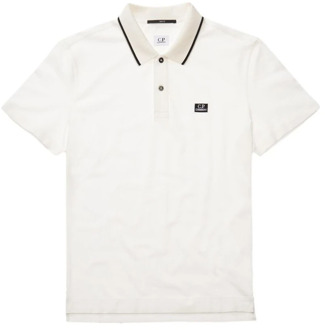 C.P. Company Stretch Polo Shirt - Slim Fit, Varsity Stripes, Punk Style C.p. Company , White , Heren - M