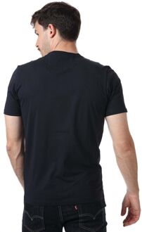 C.P. Company T-shirt met kaderlogo midden op de borst voor heren, marineblauw Navy - L