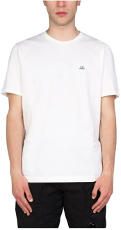 C.P. Company T-shirt met logo patch C.p. Company , White , Heren - 2Xl,Xl,L,M
